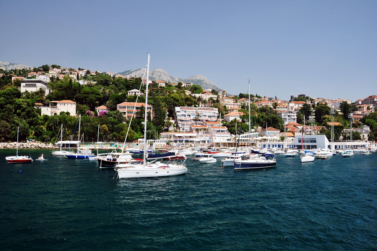 Sailing boat on Adriatic Sea near Croatian coast